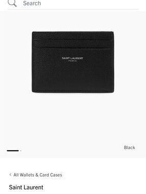 Saint Laurent Black Textured Leather Card Holder with Logo
